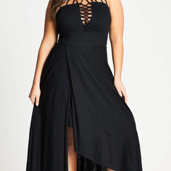 Black Maxi Halter Dress - Picture 2 of 6